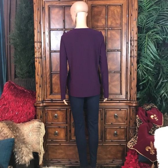 Antthony Original Violet 3D Jewel Beaded Floral Top - Picture 6 of 13